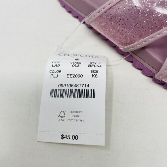 J Crew Crewcuts Little Girl K8 Slip On Pool Glitter Jelly Sandals Purple $45 202 - Picture 2 of 5